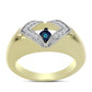 Arannyal Bevont Ezüst Gyűrű Kék Táncoló Gyémánttal és Fehér Topázzal