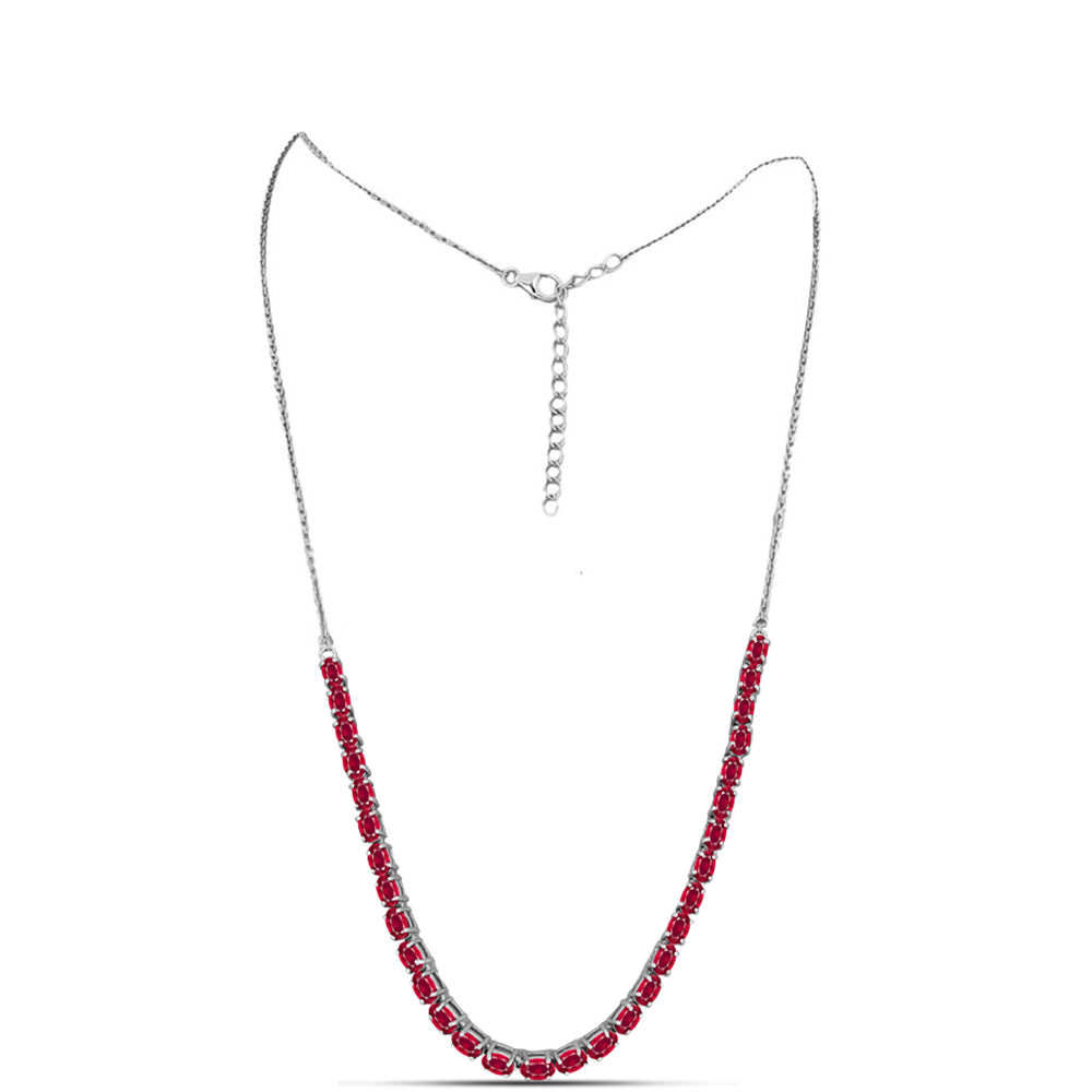 Ezüst Nyaklánc Madagaszkári Rubinnal
