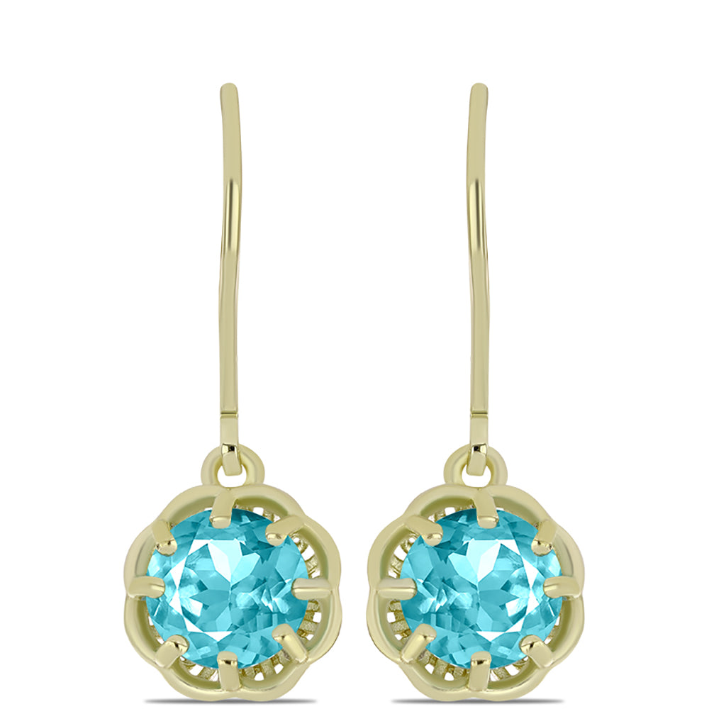 Arannyal Bevont Ezüst Fülbevaló Paraiba Kvarccal 1 