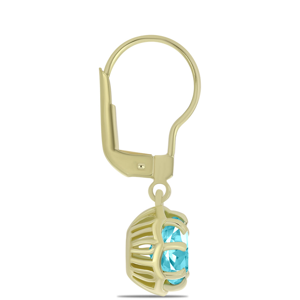 Arannyal Bevont Ezüst Fülbevaló Paraiba Kvarccal