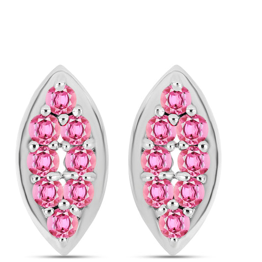 Ezüst Fülbevaló Pelmadullai Rózsaszínű Turmalinnal