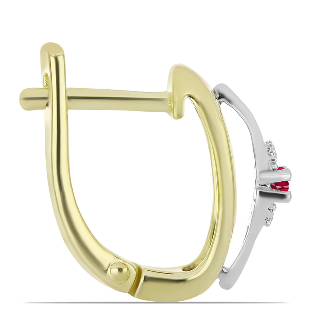 Ezüst Fülbevaló Madagaszkári Rubinnal és Fehér Topázzal 2 