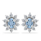 Ezüst Fülbevaló Embu Megyei Aquamarinnal és Fehér Topázzal