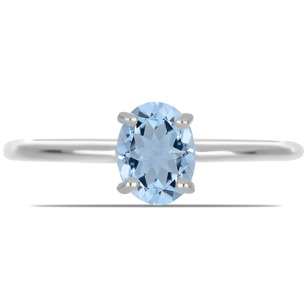 Ezüst Gyűrű Embu Megyei Aquamarinnal 1 