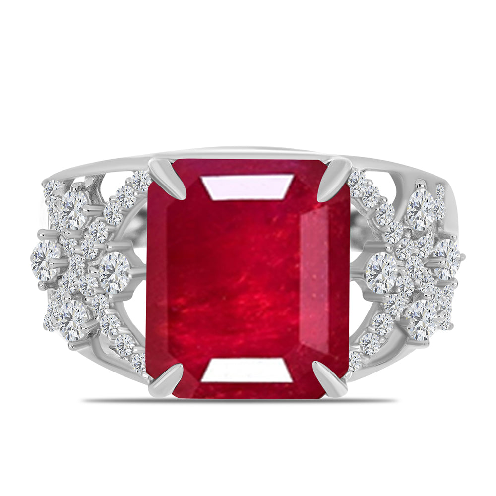 Ezüst Gyűrű Madagaszkári Rubinnal és Fehér Topázzal 1 