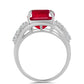 Ezüst Gyűrű Madagaszkári Rubinnal és Fehér Topázzal