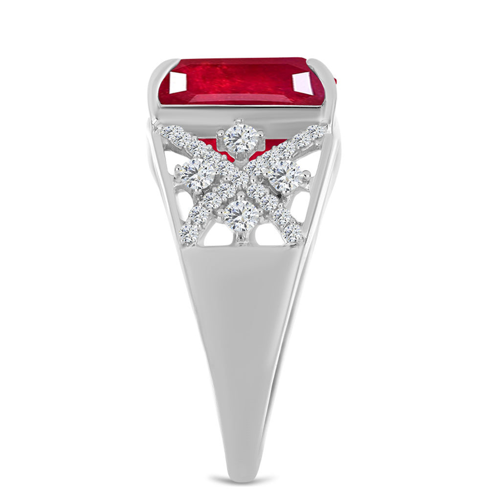 Ezüst Gyűrű Madagaszkári Rubinnal és Fehér Topázzal 4 