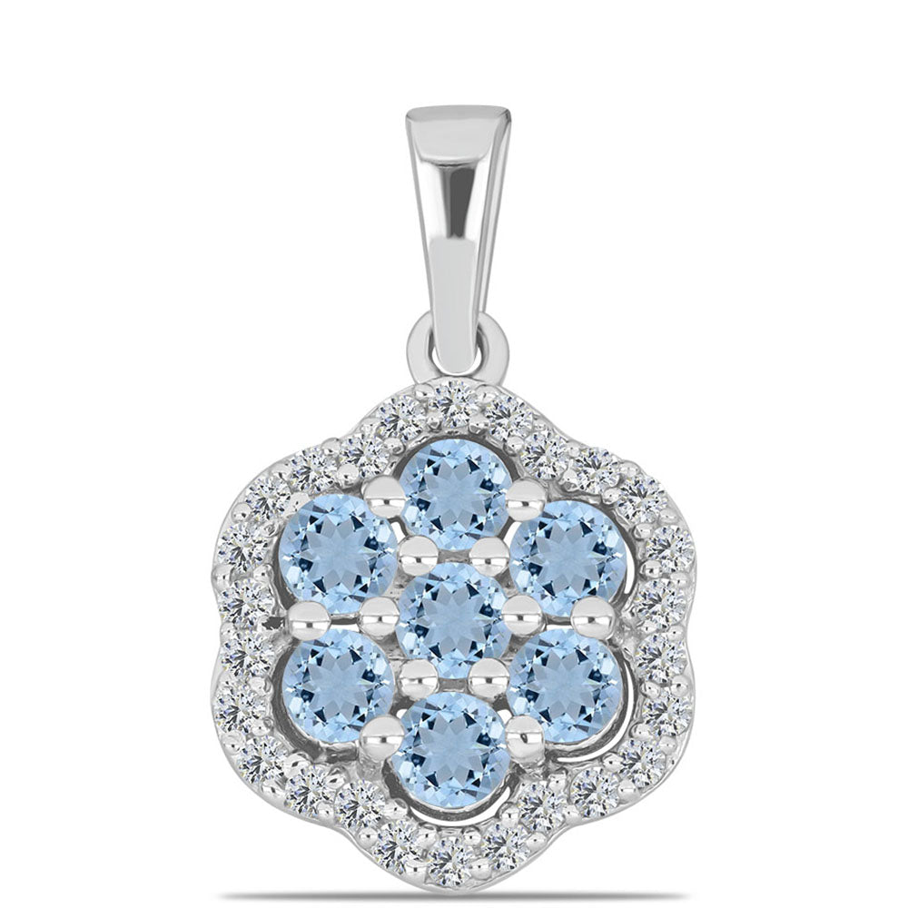 Ezüst Medál Embu Megyei Aquamarinnal és Fehér Topázzal 1 