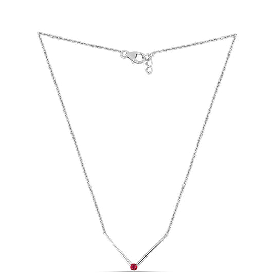 Ezüst Nyaklánc Madagaszkári Rubinnal