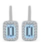Ezüst Fülbevaló Embu Megyei Aquamarinnal és Fehér Topázzal