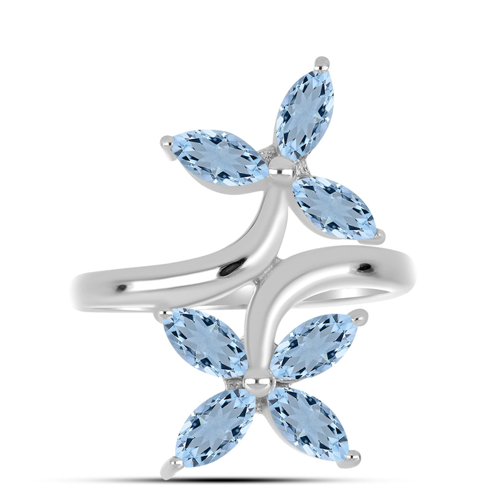 Ezüst Gyűrű Embu Megyei Aquamarinnal 1 