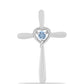 Kereszt Ezüst Medál Embu Megyei Aquamarinnal