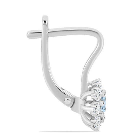 Ezüst Fülbevaló Embu Megyei Aquamarinnal