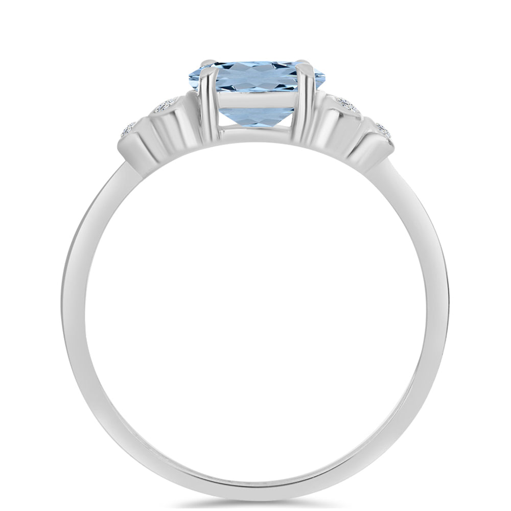 Ezüst Gyűrű Embu Megyei Aquamarinnal és Fehér Topázzal 2 