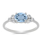 Ezüst Gyűrű Embu Megyei Aquamarinnal és Fehér Topázzal