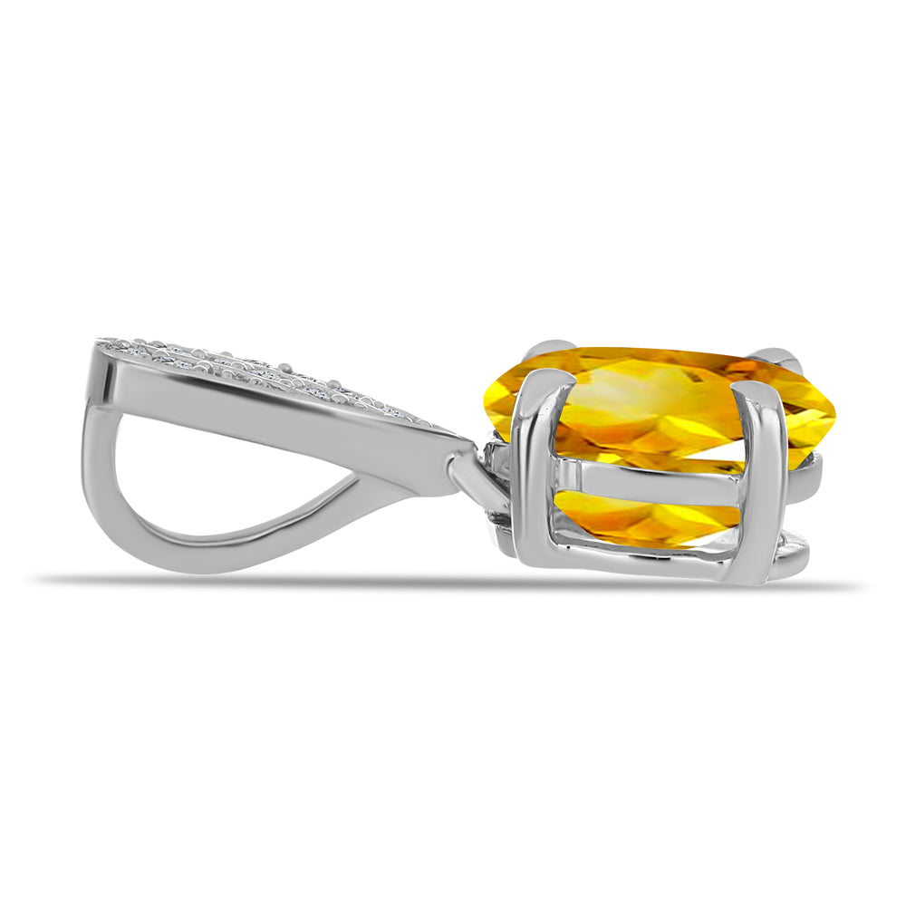 Ezüst Medál Ural Citrinnel és Fehér Topázzal 2 