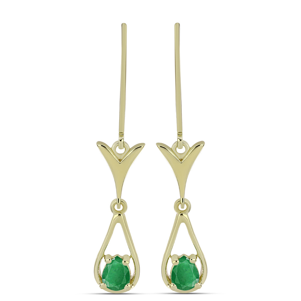 Arannyal Bevont Ezüst Fülbevaló Zambiai Smaragddal 1 