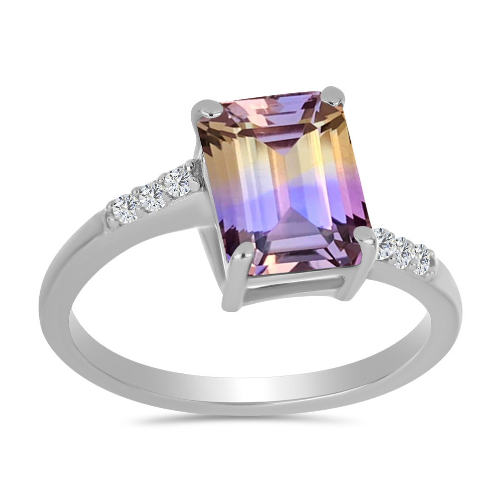 Ezüst Gyűrű Anahi Ametrinnel és Fehér Topázzal 3 
