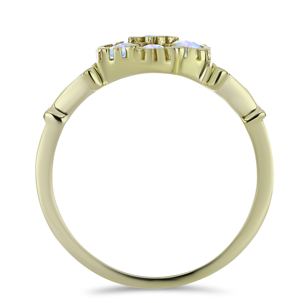 Arannyal Bevont Ezüst Gyűrű Szivárvány Holdkővel