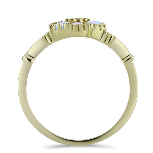 Arannyal Bevont Ezüst Gyűrű Szivárvány Holdkővel