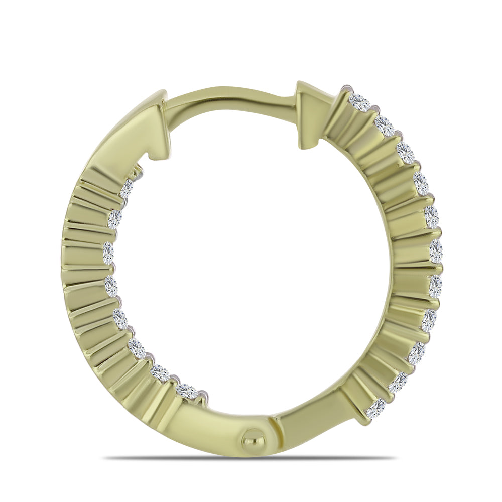 Arannyal Bevont Ezüst Fülbevaló Minősített laboratóriumban előállított Gyémánttal 2 