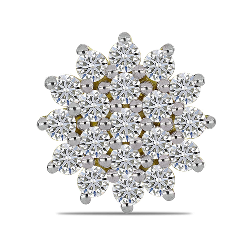 Arannyal Bevont Ezüst Bross Minősített laboratóriumban előállított Gyémánttal