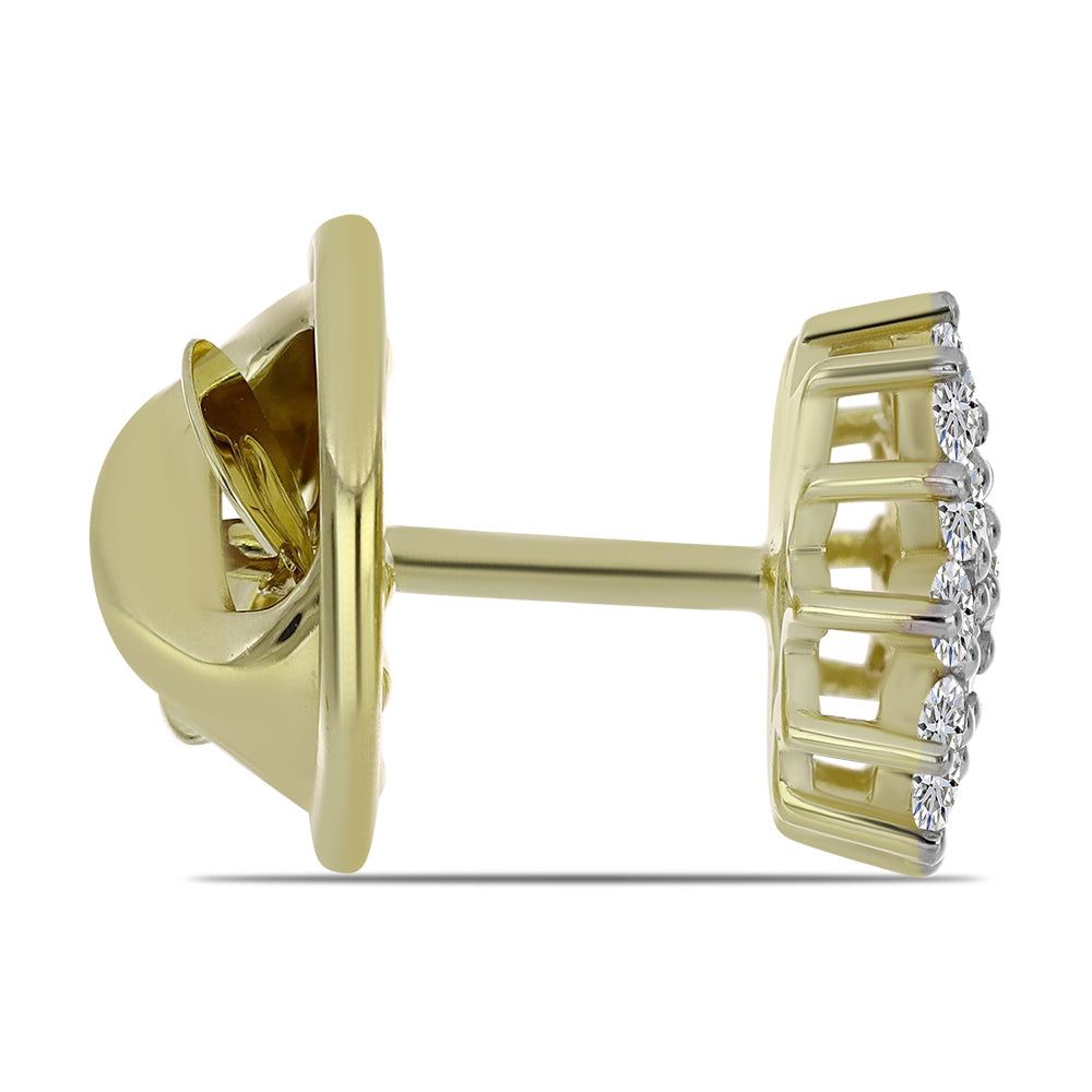 Arannyal Bevont Ezüst Bross Minősített laboratóriumban előállított Gyémánttal 2 