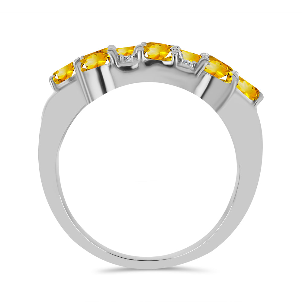 Ezüst Gyűrű Ural Citrinnel és Fehér Topázzal 2 