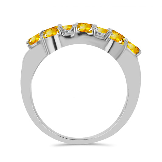 Ezüst Gyűrű Ural Citrinnel és Fehér Topázzal