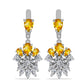 Ezüst Fülbevaló Ural Citrinnel és Fehér Topázzal