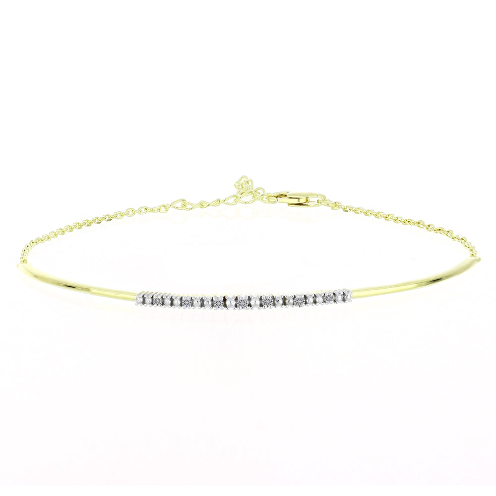 Arannyal Bevont Ezüst Karkötő Minősített laboratóriumban előállított Gyémánttal 1 