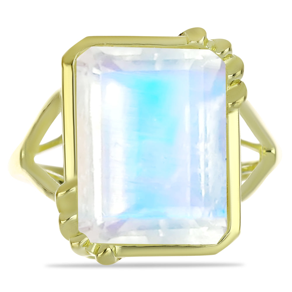 Arannyal Bevont Ezüst Gyűrű Szivárvány Holdkővel 1 