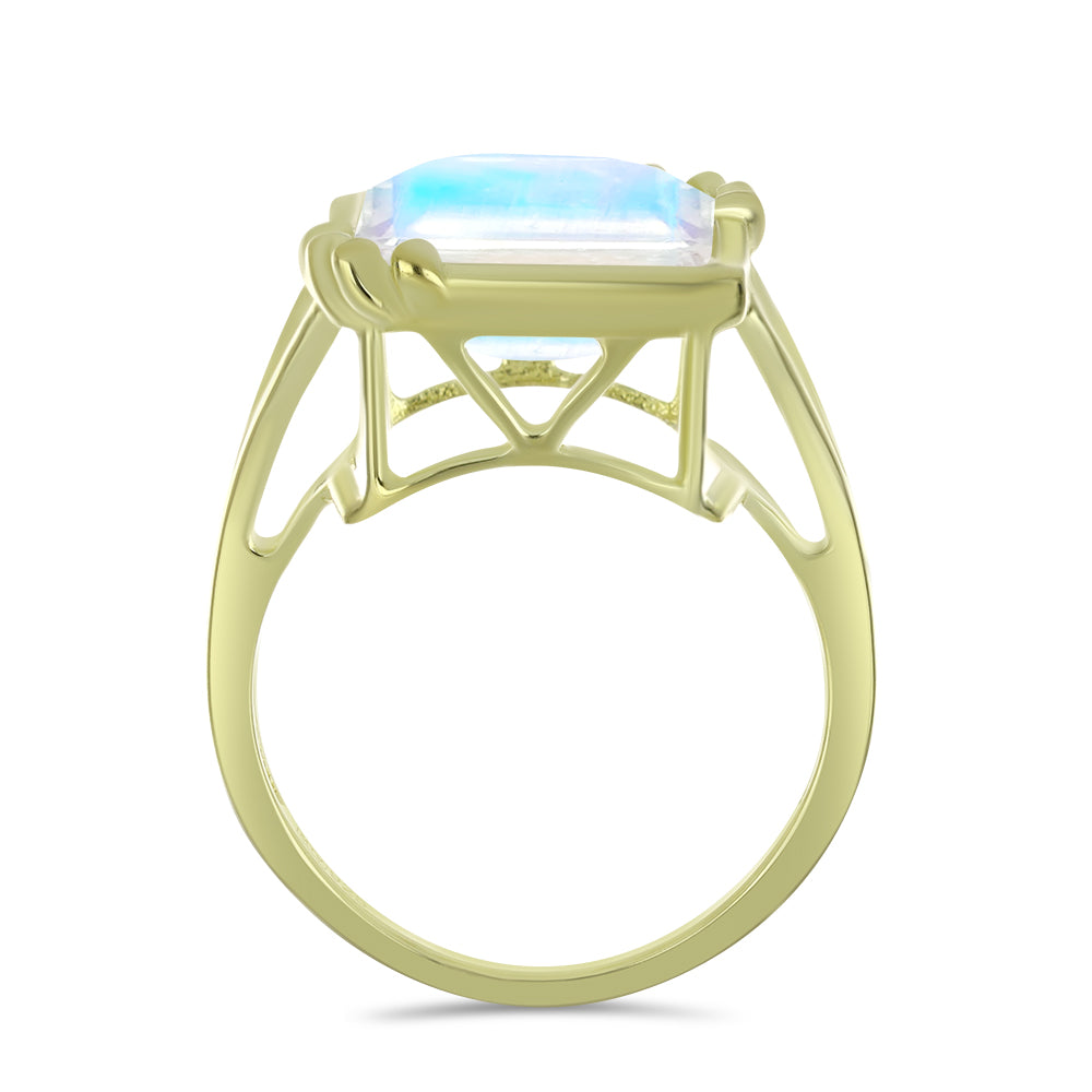 Arannyal Bevont Ezüst Gyűrű Szivárvány Holdkővel 2 