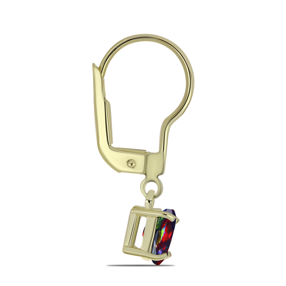 Arannyal Bevont Ezüst Fülbevaló Lega Dembi Éjfekete Etiópiai Opállal 2 