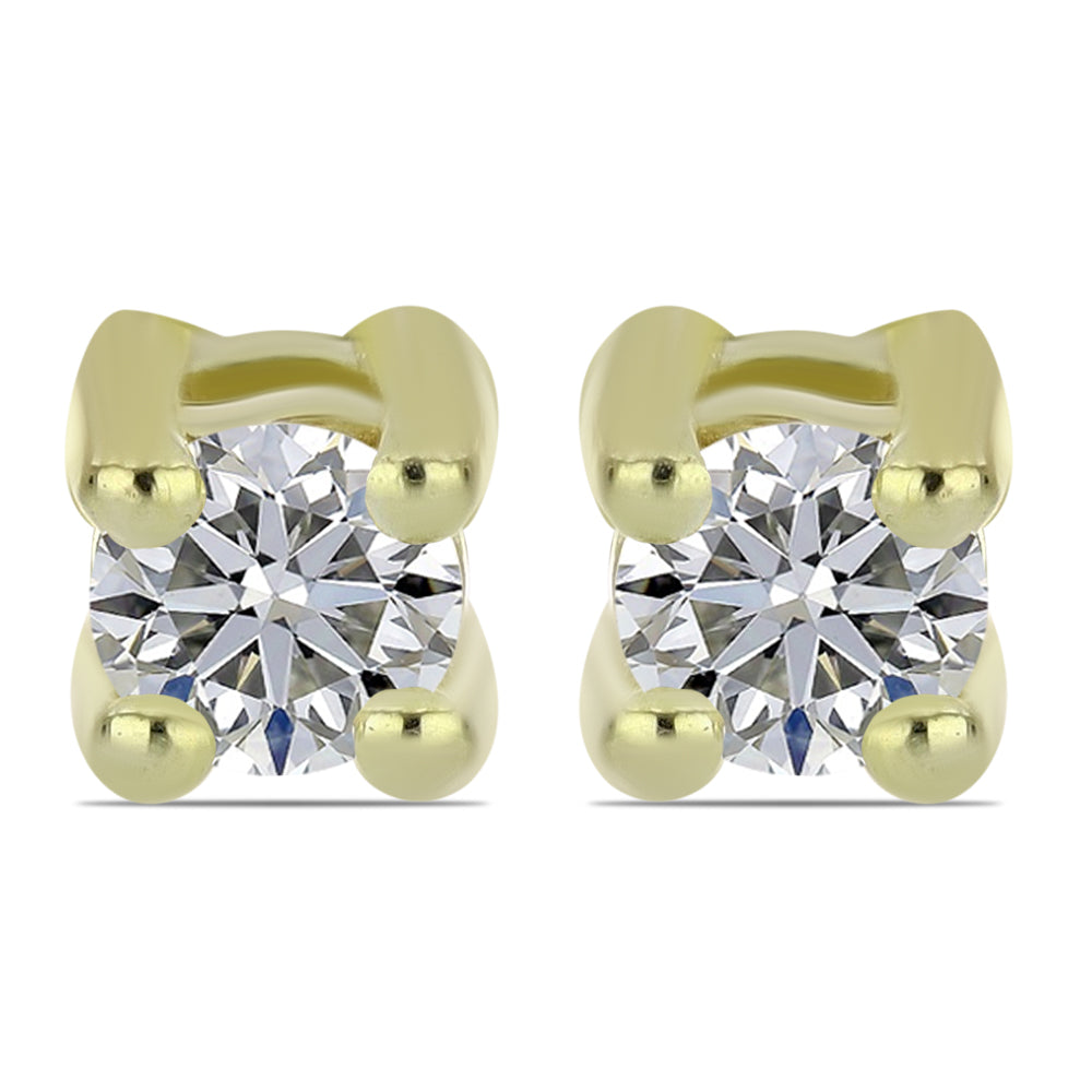 Arannyal Bevont Ezüst Fülbevaló Minősített laboratóriumban előállított Gyémánttal 1 