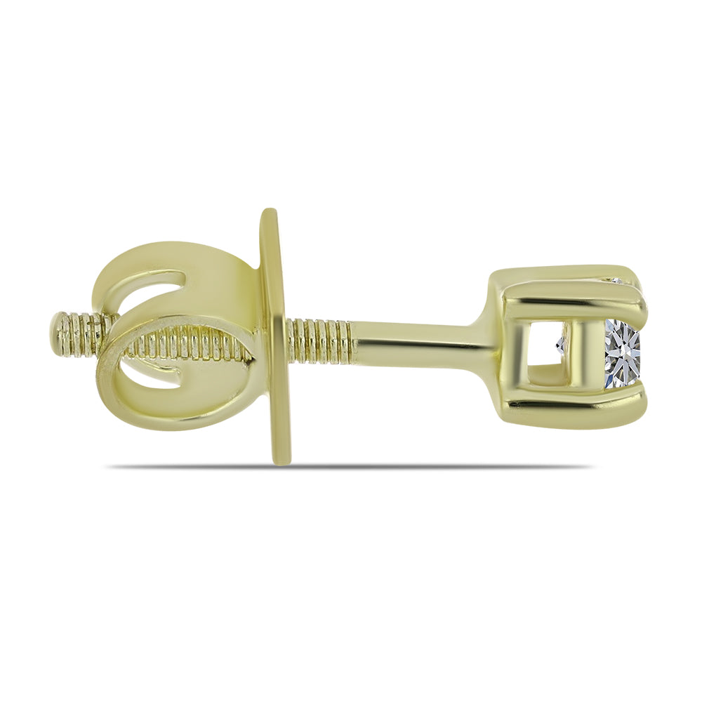 Arannyal Bevont Ezüst Fülbevaló Minősített laboratóriumban előállított Gyémánttal 2 