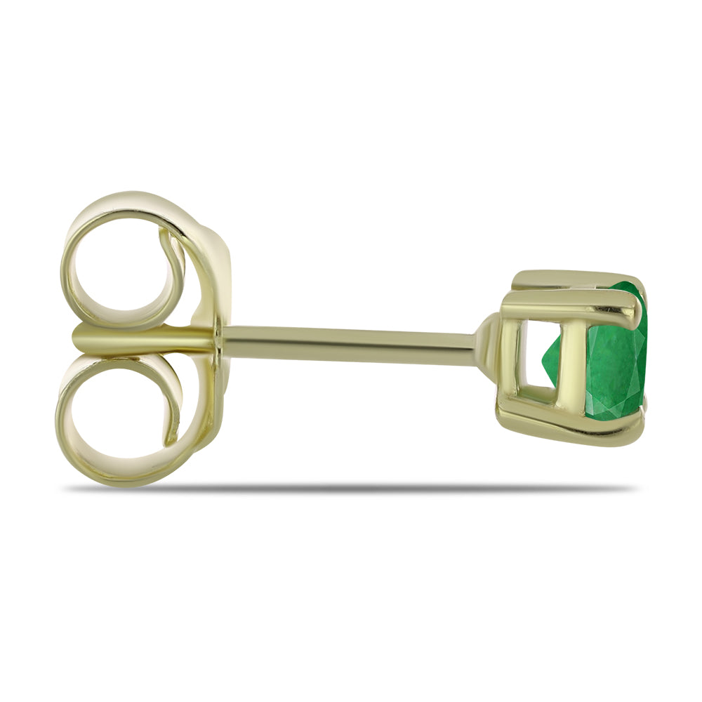 Arannyal Bevont Ezüst Fülbevaló Zambiai Smaragddal