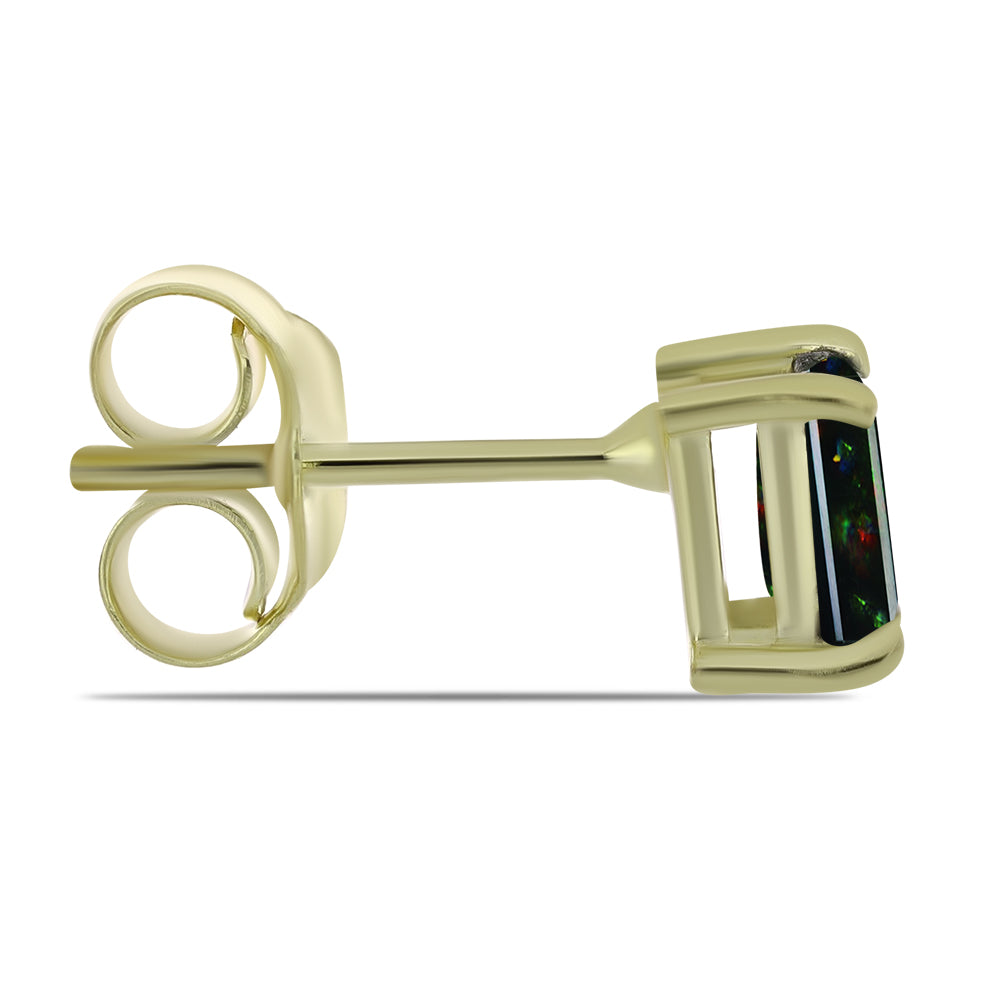 Arannyal Bevont Ezüst Fülbevaló Lega Dembi Éjfekete Etiópiai Opállal 2 