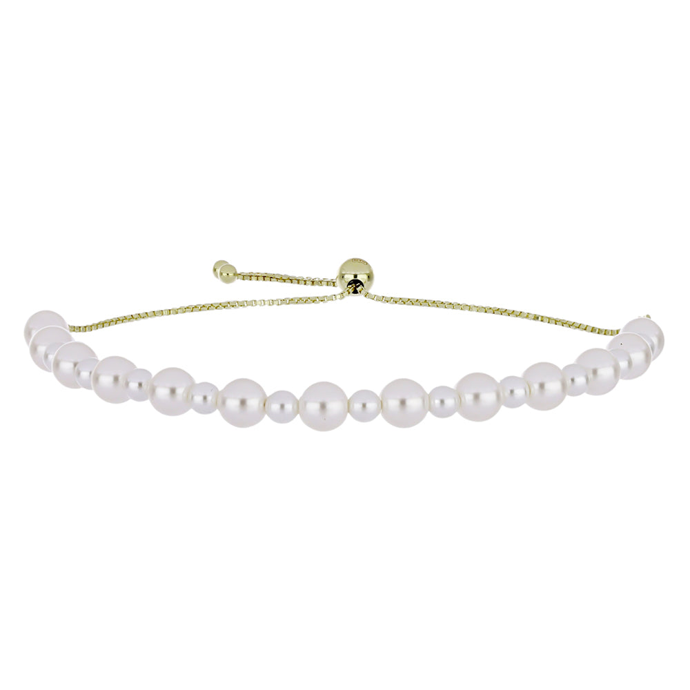 Arannyal Bevont Ezüst Karkötő Fehér Édesvízi Kagylógyönggyel 1 