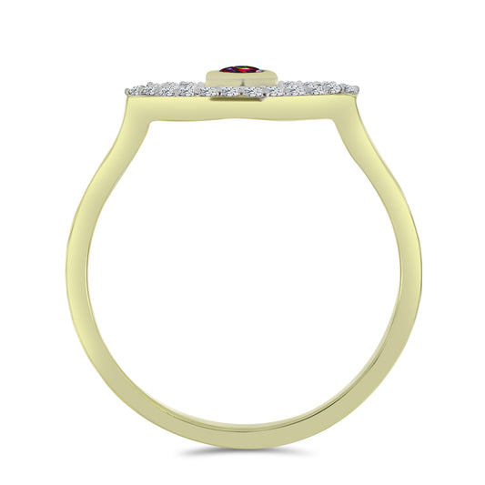 Arannyal Bevont Ezüst Gyűrű Lega Dembi Éjfekete Etiópiai Opállal és Fehér Topázzal