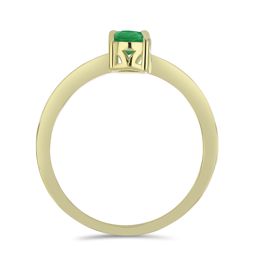 Arannyal Bevont Ezüst Gyűrű Zambiai Smaragddal