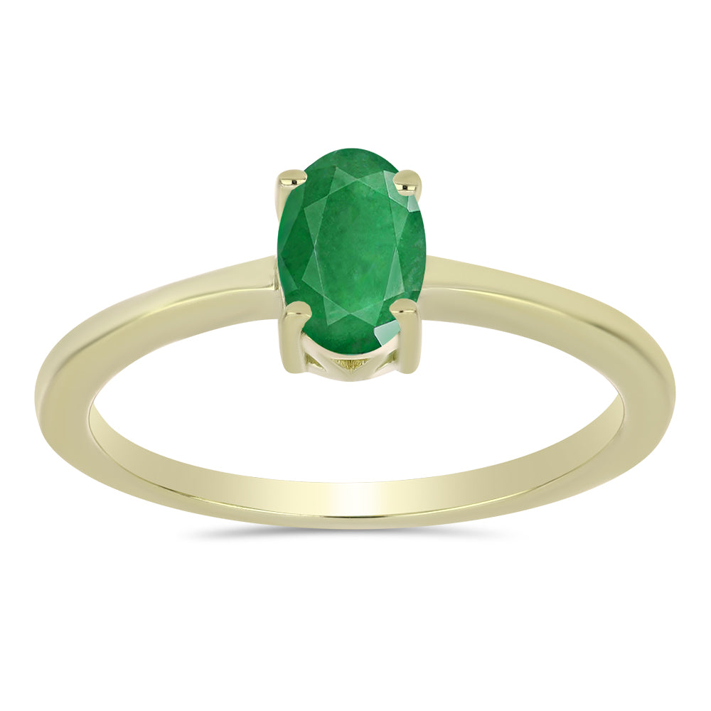 Arannyal Bevont Ezüst Gyűrű Zambiai Smaragddal