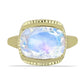 Arannyal Bevont Ezüst Gyűrű Szivárvány Holdkővel