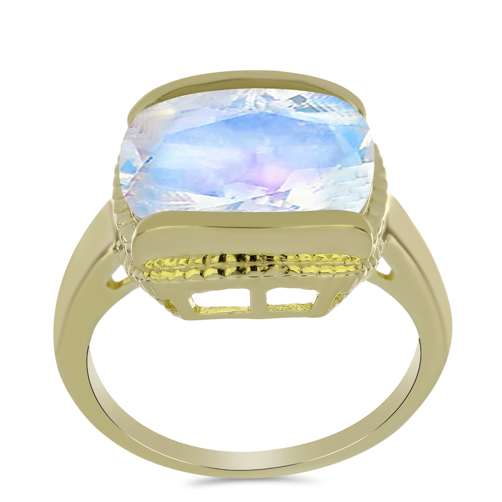 Arannyal Bevont Ezüst Gyűrű Szivárvány Holdkővel 3 