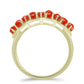 Arannyal Bevont Ezüst Gyűrű Vörös Szivacs Korallal
