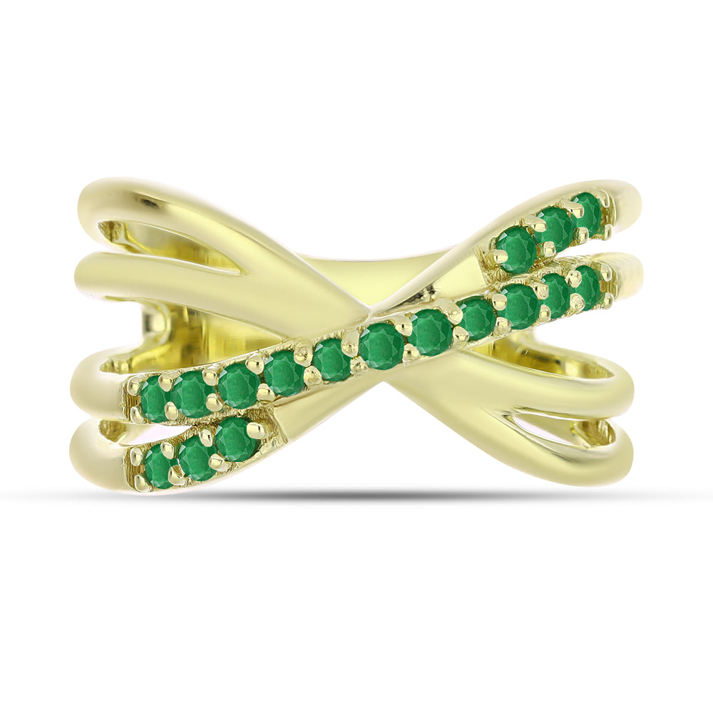 Arannyal Bevont Ezüst Gyűrű Zambiai Smaragddal 1 