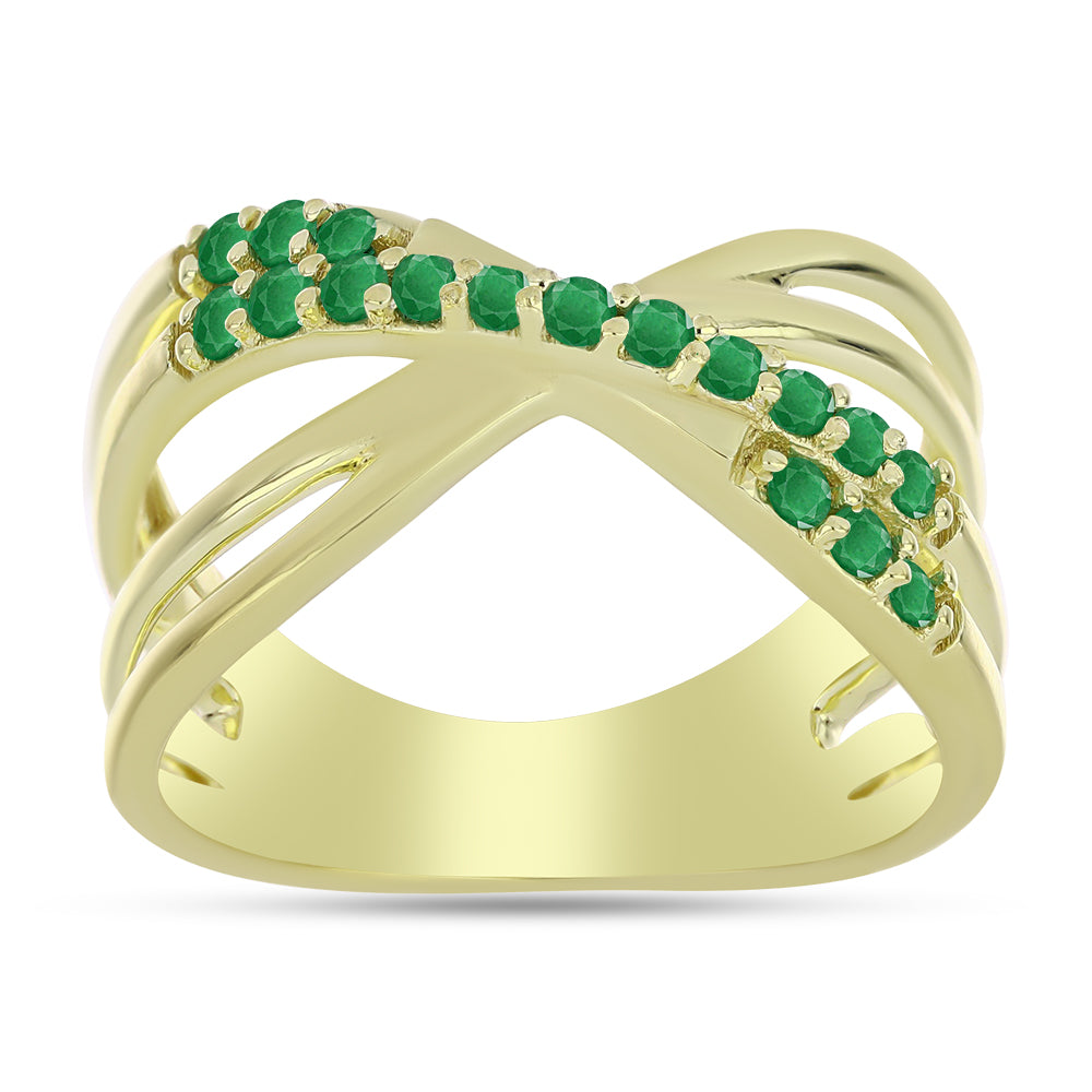 Arannyal Bevont Ezüst Gyűrű Zambiai Smaragddal 3 