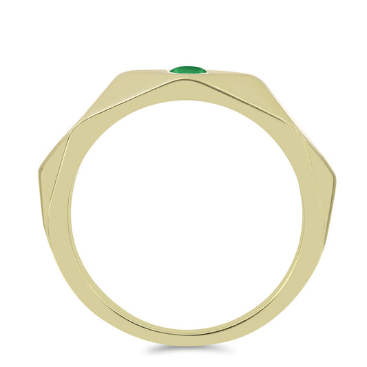 Arannyal Bevont Ezüst Gyűrű Zambiai Smaragddal