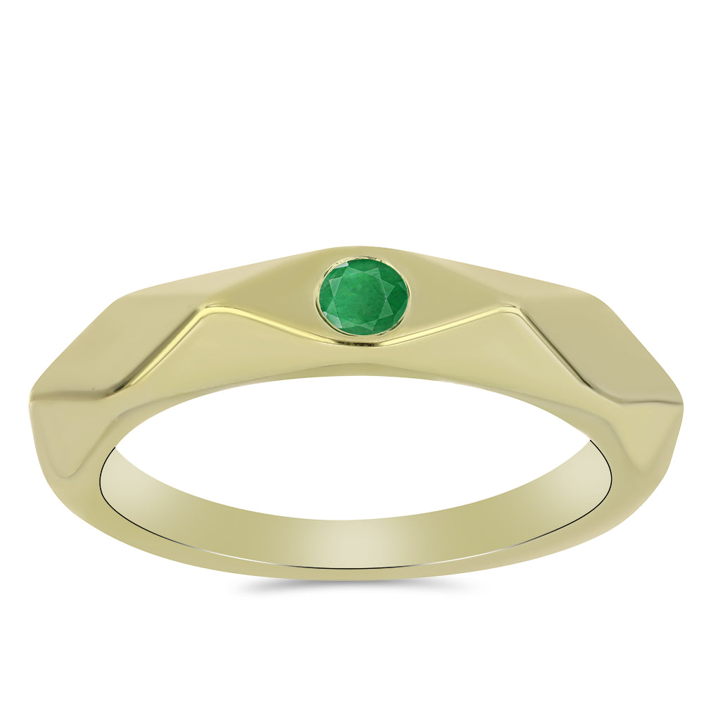 Arannyal Bevont Ezüst Gyűrű Zambiai Smaragddal