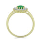 Arannyal Bevont Ezüst Gyűrű Zambiai Smaragddal és Fehér Topázzal